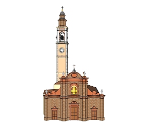 欧式教堂草图大师模型下载、教堂su模型下载