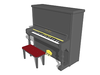 <em>现代钢琴</em>草图大师模型，钢琴sketchup模型下载