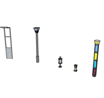 现代灯具sketchup模型下载