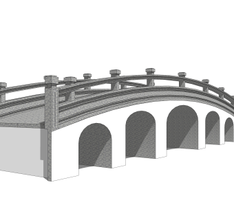 拱桥草图大师模型下载，sketchup拱桥模型分享