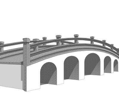 拱桥草图大师模型下载，sketchup拱桥模型分享