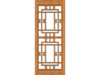 中式雕花窗草图大师模型，中式窗SU模型下载