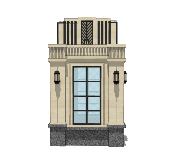 现代岗亭SU模型，岗亭SKB文件下载