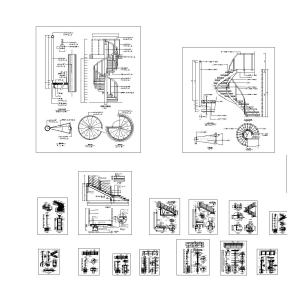 15款楼梯与栏杆详细施工图CAD工程图纸免费下载