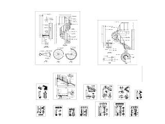 15款楼梯与栏杆详细施工图CAD工程图纸免费下载