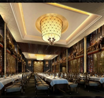  中式餐厅CAD施工图，餐厅CAD建筑图纸下载