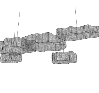  现代异形艺术吊灯sketchup模型，吊灯skp模型下载