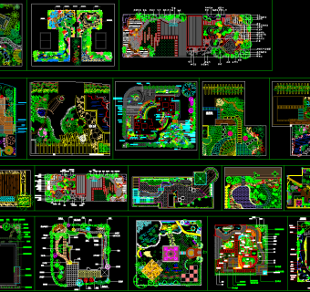 别墅屋顶花园CAD素材，别墅屋顶花园CAD施工图纸下载
