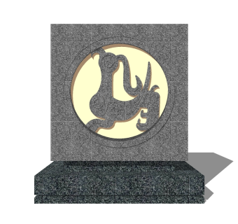 中式雕塑小品草图大师模型，雕塑小品sketchup模型免费下载