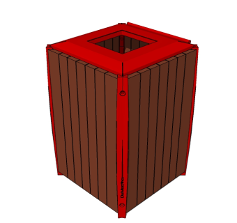 现代金属垃圾桶草图大师模型，垃圾桶SU模型下载
