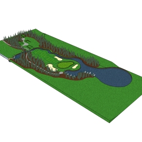 高尔夫球场草图大师模型，高尔夫球场SU模型下载