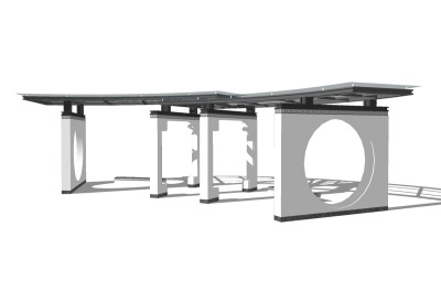 新中式景观廊架草图大师模型，景观廊架sketchup模型下载