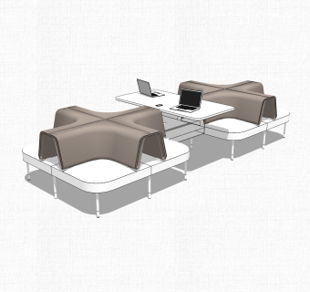 现代休闲桌椅组合草图大师模型，桌椅组合sketchup模型下载
