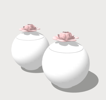  现代 陶瓷器皿草图大师模型，陶瓷器皿sketchup模型下载