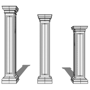 多立克罗马柱skp文件下载，罗马柱草图大师模型