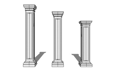 多立克罗马柱skp文件下载，罗马柱草图大师模型