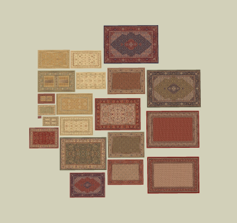 现代地毯sketchup模型，地毯草图大师模型下载