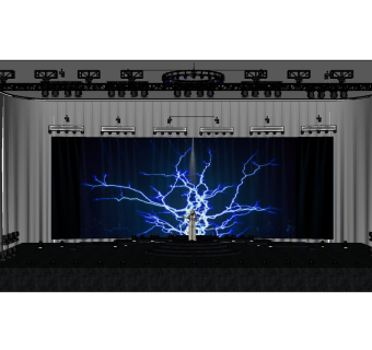 现代镜框式舞台草图大师模型，舞台skb模型分享