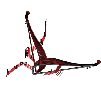 现代音符音阶景观雕塑小品su模型下载、音符音阶景观雕塑小品草图大师模型下载