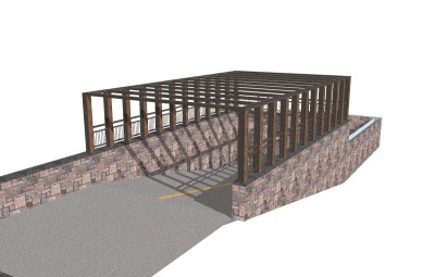 现代地下停车场入口草图大师模型，地下停车场入口sketchup模型免费下载