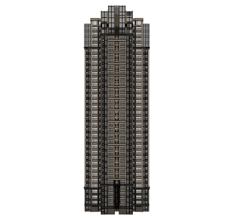 欧式高层住宅楼草图大师模型，住宅楼skp文件下载