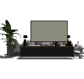 现代轻奢沙发组合草图大师模型，沙发组合skp模型下载