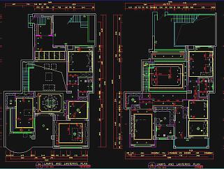 新中式施工图别墅CAD图纸，别墅CAD设计图纸下载
