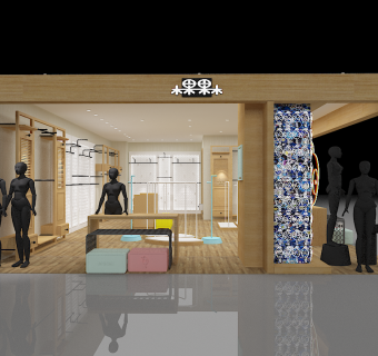 木果果服装专卖店cad图纸，服装店cad施工图下载