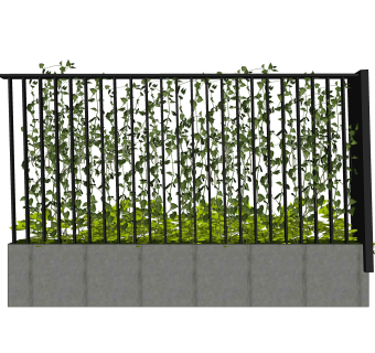 围栏猪心藤sketchup文件，园艺藤蔓草图大师模型下载