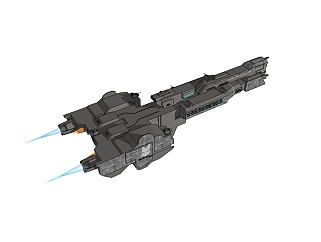 现代星际战舰sketchup模型，星际战舰草图大师模型下载
