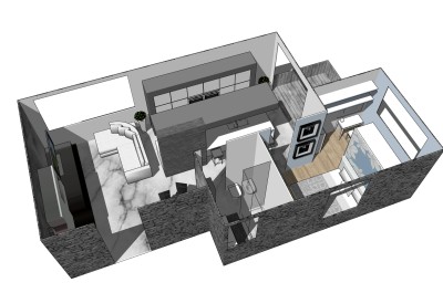  现代风格家装草图大师模型，家装sketchup模型下载