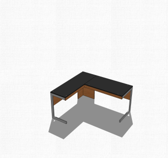 现代简约办公桌su模型，办公桌草图大师模型下载