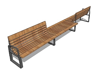 条形座椅skb模型分享，公园椅sketchup模型下载