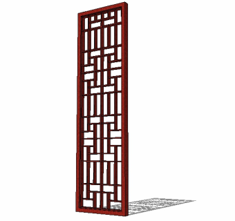 中式格栅屏风草图大师模型，格栅sketchup模型下载
