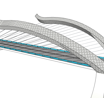 现代公路桥草图大师模型，公路桥su模型下载
