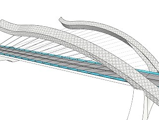 <em>现代公路桥</em>草图大师模型，公路桥su模型下载