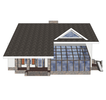 美式别墅草图大师模型，别墅SKB文件下载