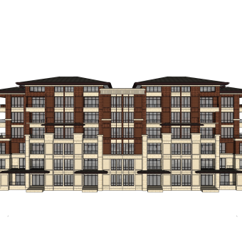 欧式联排别墅su模型，别墅sketchup模型下载