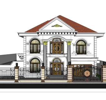 欧式别墅su模型，别墅sketchup模型下载