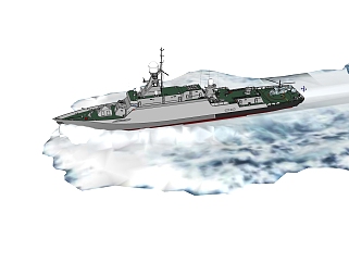 现代俄罗斯buyan-M级暴徒轻型护卫舰草图大师模型，俄罗斯buyan-M级暴徒轻型护卫舰SU模型下载