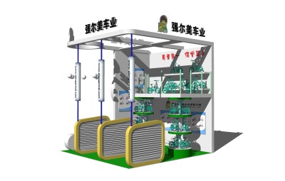 现代自行车展示区草图大师模型，变速自行车展厅sketchup模型免费下载