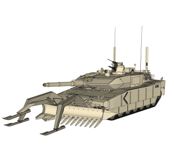 德国Leopard豹2A6主站坦克su模型，坦克草图大师模型下载