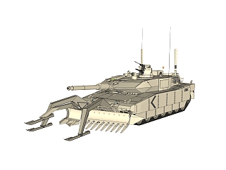 德国Leopard豹2A6主<em>站</em>坦克<em>su模型</em>，坦克草图大师模型...