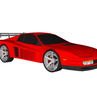 现代跑车免费su模型，现代跑车skp模型，草图大师模型素材下载