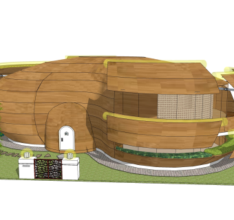 现代风格别墅草图大师模型下载，别墅SKP模型下载