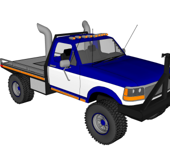 现代皮卡汽车草图大师模型，皮卡SU模型下载