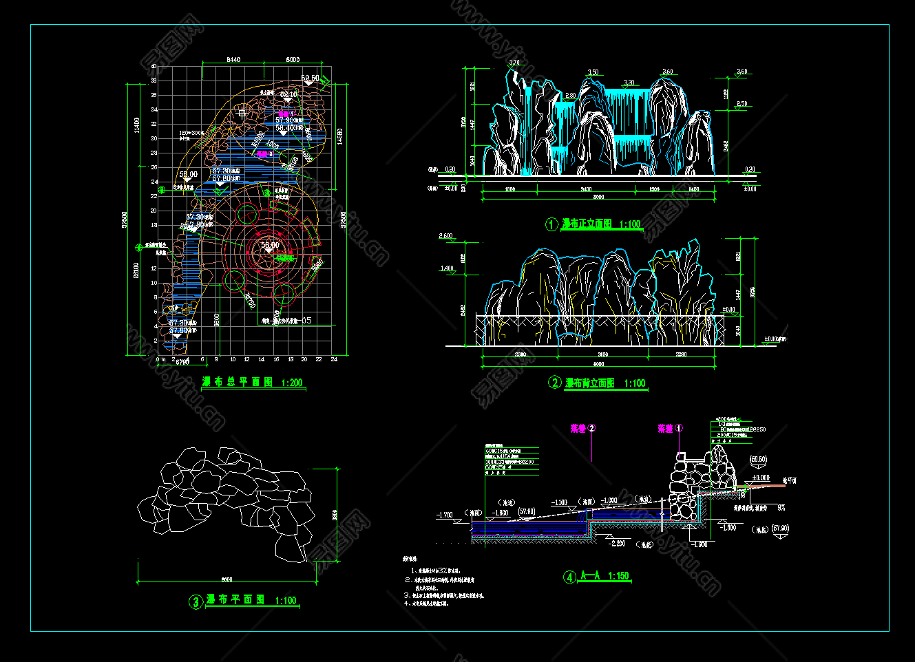 假山CAD施工图-免费3dmax模型库-欧模网
