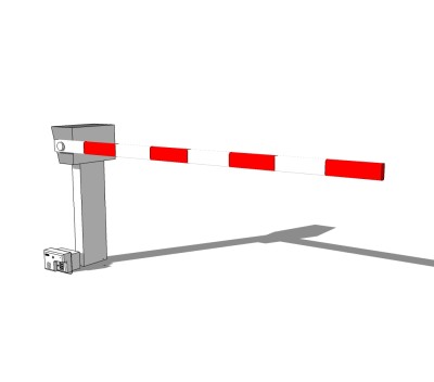 现代车行道闸SU模型，车行道闸SKP模型下载