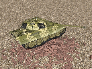 德国六号Tiger-II虎王重型<em>坦克</em>su模型，<em>坦克</em>草图大师...