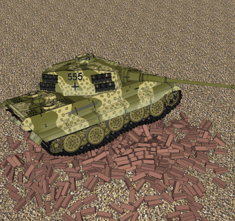 德国六号Tiger-II虎王重型坦克su模型，坦克草图大师模型下载